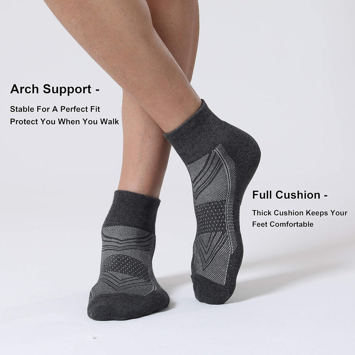CS CELERSPORT 6 Pairs Women's Running Ankle Socks Athletic Sport Socks Cushioned