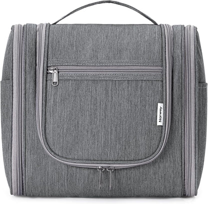 Narwey Hanging Toiletry Bag for Women Travel Makeup Bag Organizer Toiletries Bag Men for Cosmetics Essentials Accessories (Large, Grey)