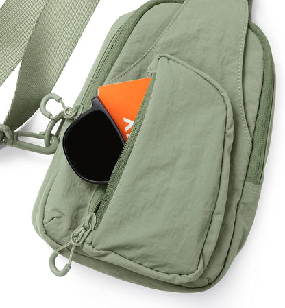 ODODOS Daily Sling Bag with Adjustable Straps Crossbody Chest Bag Lightweight Small Backpack for Casual Traveling Hiking