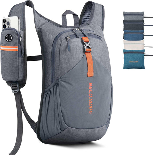 15L Small Hiking Backpack for Men Women Foldable Packable Back Pack Ultralight Hiking Daypack for Travel Camping Outdoor, Gray