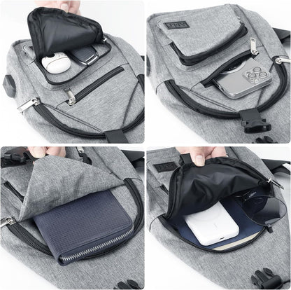 AMJ Crossbody Sling Bag Men Women, Casual Shoulder Backpack, Chest Daypack Satchel for Hiking Travel