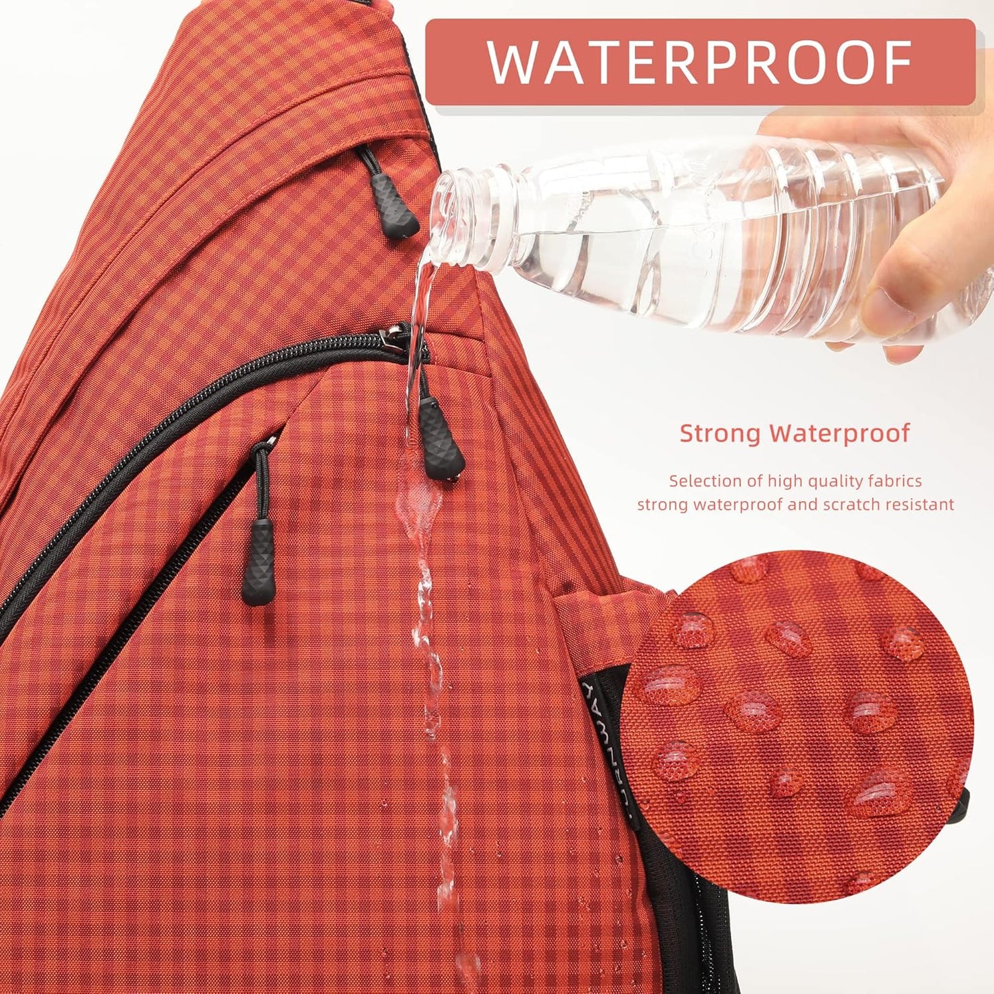 Water-Proof Sling bag/Crossbody Backpack/Shoulder Bag with USB Charging Port for Travel, Hiking, Cycling, Camping