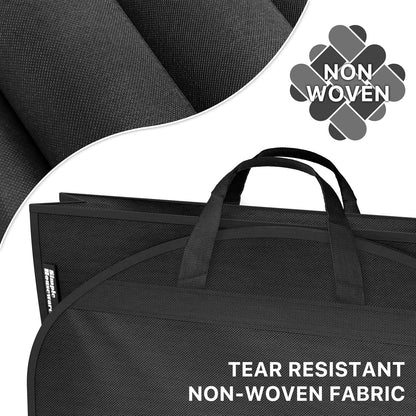 Simple Houseware 43-Inch Travel Garment Bag with Pockets, Non-Woven | Lightweight, Black, 3 Pack