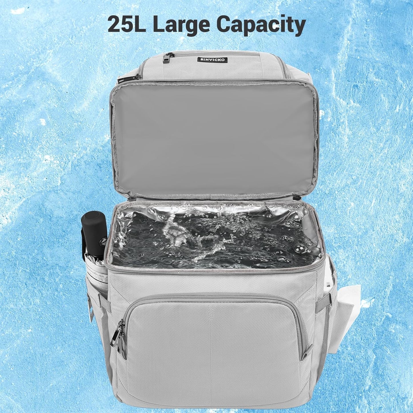 Insulated Cooler Backpack,Double Deck Leakproof Cooler Bag,Insulated Backpack Cooler Lunch Backpack for Men Women