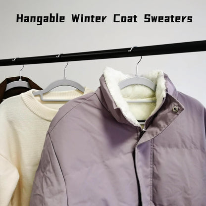 50 Pack Plastic Clothes Hangers Non Slip - 16.5 Inch Slim Space Saving Hangers for Closet, Heavy Duty Non-Slip Garment Hangers with 360° Swivel Hooks