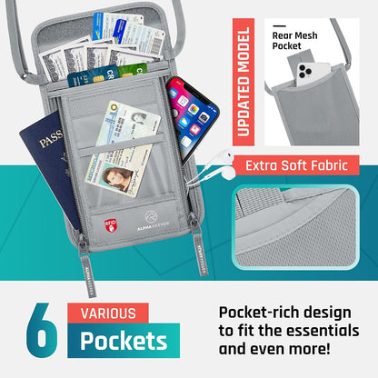 Neck Wallet, Travel Pouch For Passport Holder And Documents, Travel Neck Wallet For Traveling Women.