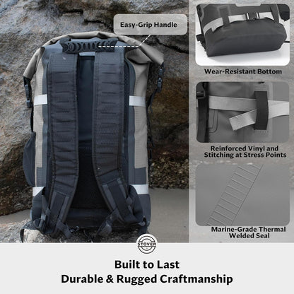 STOVER 5/10/25/30/40/55L Waterproof Backpack- Floating Dry Bag for Kayaking, Travel, Beach, Hiking, & Camping, Men/Women