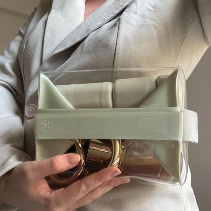 Cadence Parcel - Clear Dopp Kit with Magnetic Closure - Durable and Leak-Resistant Travel Toiletry Kit - Modular Design