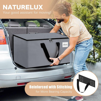 Heavy Duty Moving Bags - Extra Large Packing Bags and Storage Totes, Collapsible and Foldable Option for Moving and Storage, Clear, 125 L - 18 Pack