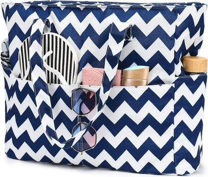 Waterproof Beach Tote Pool Bags for Women Ladies Extra Large Gym Tote Carry On Bag With Wet Compartment for Weekender Travel