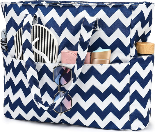 Waterproof Beach Tote Pool Bags for Women Ladies Extra Large Gym Tote Carry On Bag With Wet Compartment for Weekender Travel