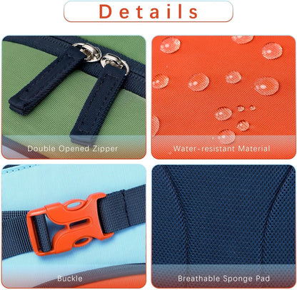 Cute Mini Toddler Backpacks for Boys 2-4 Little Kids Backpack Preschool Bookbag (Orange Blue)