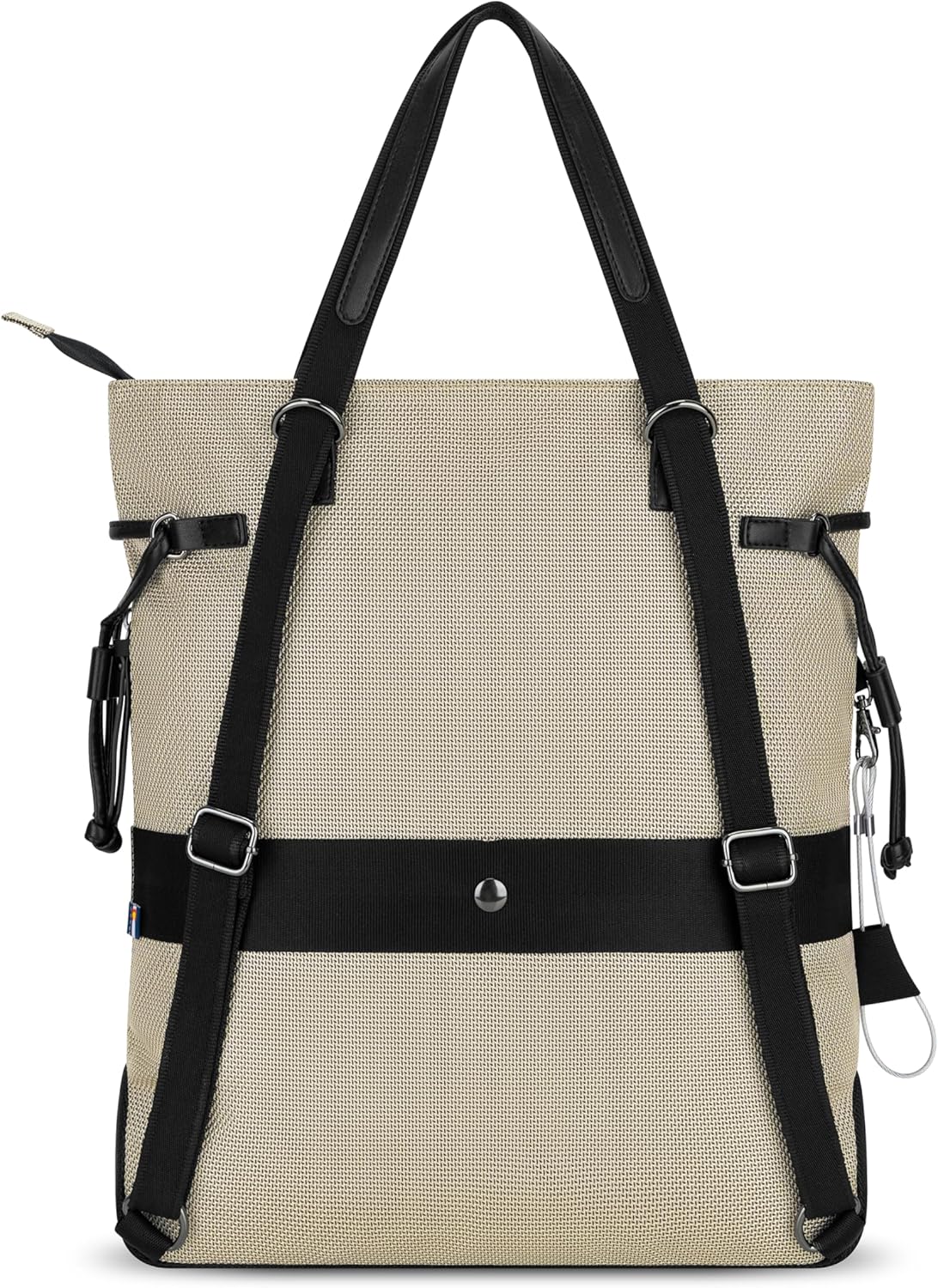 Sherpani Tempest, Anti Theft Convertible Backpack Tote, 14L Travel Backpack, Travel Gifts for Women, Handbags, RFID Protection, Metal Hardware, Fits 15” Laptop (No Sleeve) (Straw)