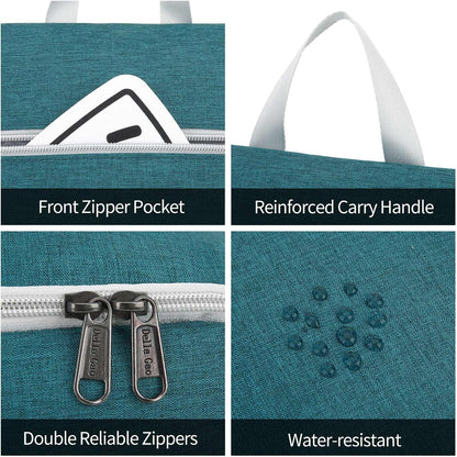 Della Gao Hanging Toiletry Bag for Women, Travel Toiletry Bags Makeup Organizer, Water-resistant Cosmetic Bag for Essentials Accessories (Dark Green)