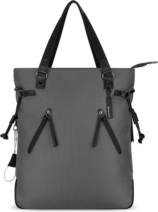 Sherpani Tempest, Anti Theft Convertible Backpack Tote, 14L Travel Backpack, Travel Gifts for Women, Handbags, RFID Protection, Metal Hardware, Fits 15” Laptop (No Sleeve) (Granite)