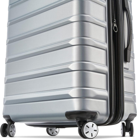 Samsonite Omni 2 Hardside Expandable Luggage with Spinner Wheels, 2PC SET (CO/L), Arctic Silver