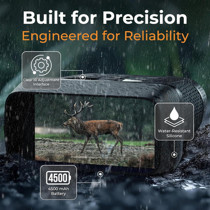 4k Night Vision Goggles for Adults - Hunting Night Vision Binoculars with Camera, Tripod, 32GB FT Card, Compass - 8X Zoom Infrared Goggles Digital Binoculars, Nightvision for Camp