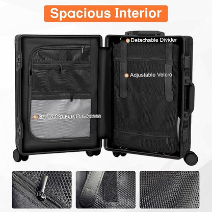 All Aluminum Carry On Luggage 22x14x9 Airline Approved，Hard Shell Carry On - Image 6
