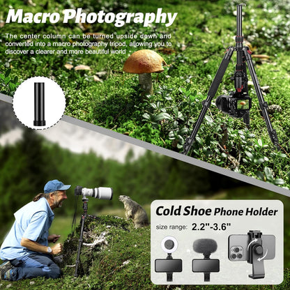 JOILCAN Tripod for Camera, 81" Aluminum Camera Tripod Monopod for DSLR, Heavy Duty Travel Tripods for Spotting Scope Binoculars Laser Level, Payload 35Lb