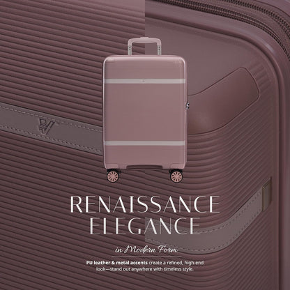 Verage Florence Hardside Carry-On Luggage with Spinner Wheels, Lightweight Expandable Suitcase with TSA Lock, Artist-Inspired Stylish Travel Luggage for Women, 20-Inch, Rose Blush