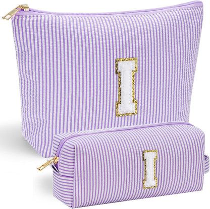 YOOLIFE Birthday Gifts for Women Mom - Makeup Bag Gifts Idea for Her Mom Teacher | Personalized Cute Initial Makeup Bag Pouch for Women Friends Female Girlfriend Wife | Cosmetic Travel Toiletry Bag I