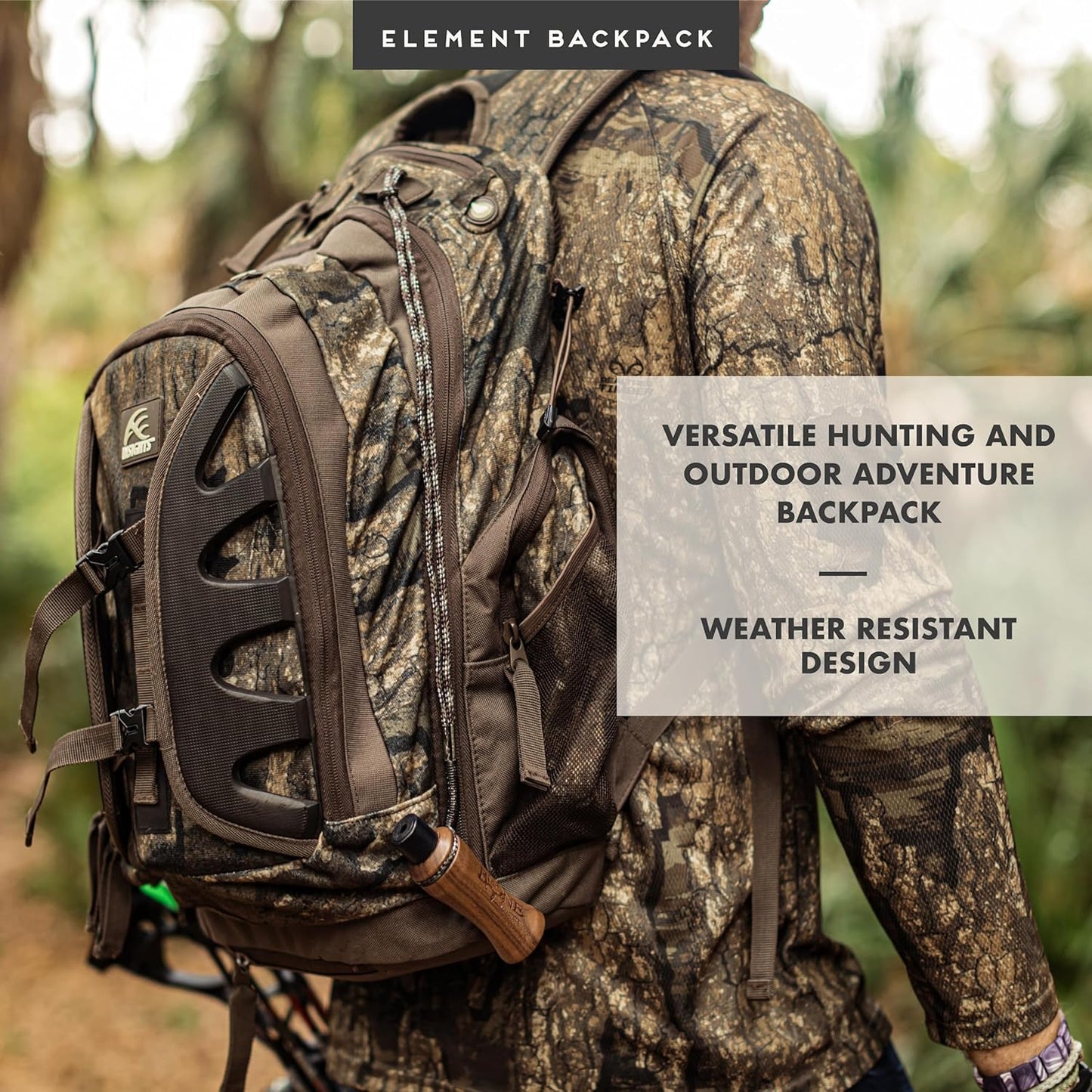 Insights Hunting by frogg toggs - The Element, Heavy Duty 1,831 Cubic Inch Hiking Fishing Camping Hunting Backpack, Realtree Timber