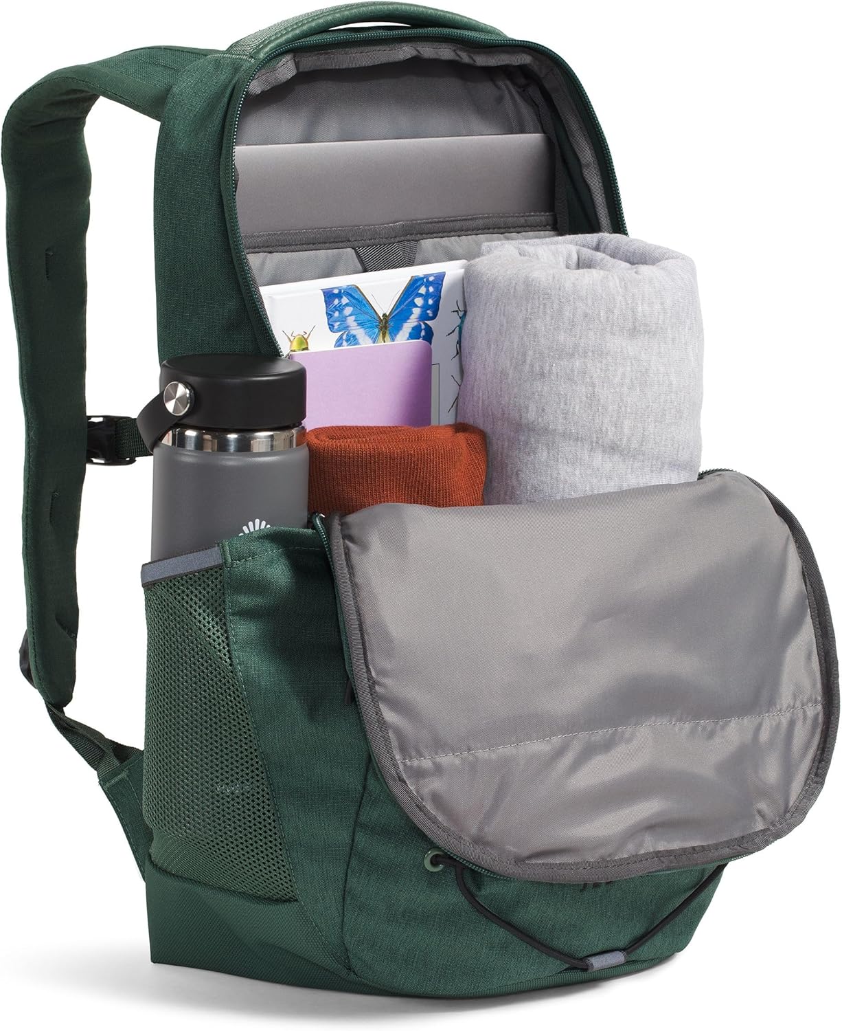 THE NORTH FACE Jester Everyday Laptop Backpack | Commuter Daypack with Water Repellent Finish, 16" Laptop Sleeve, Huge Main Compartment, Duck Green Dark Heather/TNF Black, One Size