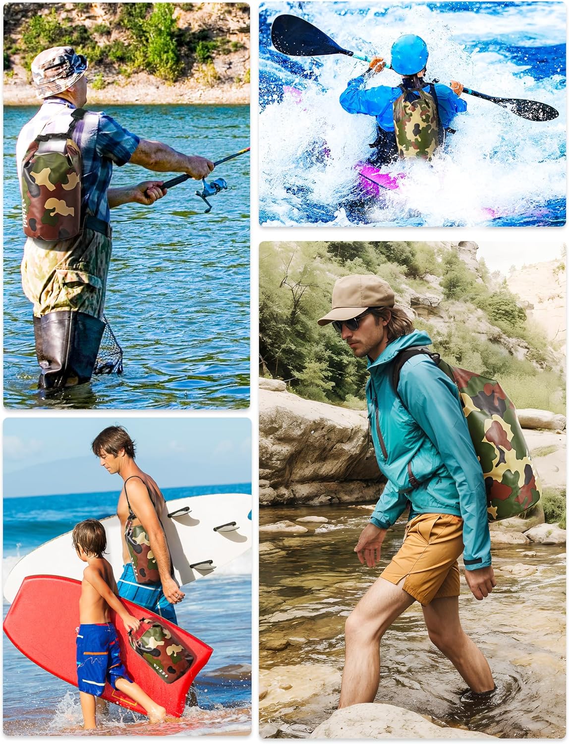 HEETA Waterproof Dry Bag for Women Men(Upgraded Version) 5L/10L/20L/30L/40L Roll Top Lightweight Dry Storage Bag Backpack with Emergency Whistle for Travel, Swimming, Boating, Kayaking, Camping, Beach