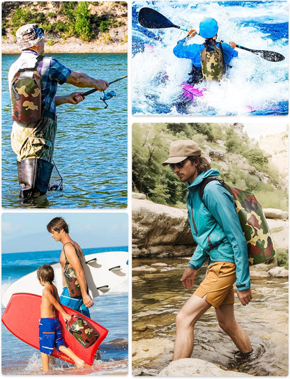 HEETA Waterproof Dry Bag for Women Men(Upgraded Version) 5L/10L/20L/30L/40L Roll Top Lightweight Dry Storage Bag Backpack with Emergency Whistle for Travel, Swimming, Boating, Kayaking, Camping, Beach