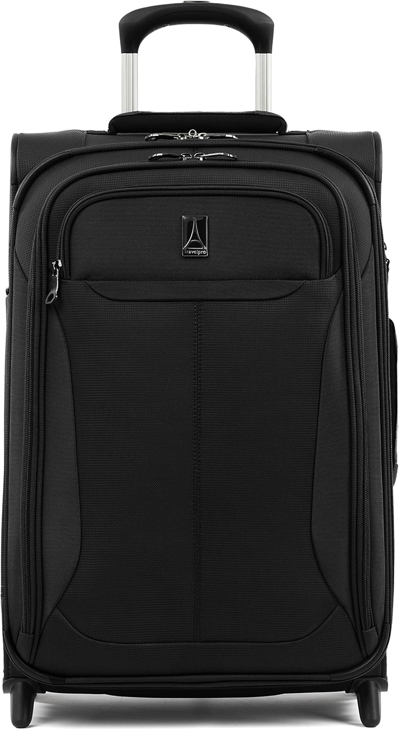 Travelpro Tourlite Softside Expandable Upright 2 Wheel Luggage, Lightweight Suitcase, Men and Women, Black, Carry-On 22-Inch