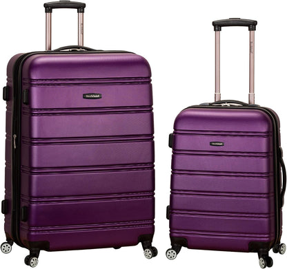 Rockland Melbourne Hardside Expandable Luggage with Spinner Wheels, Purple, 2 Piece (20/28)