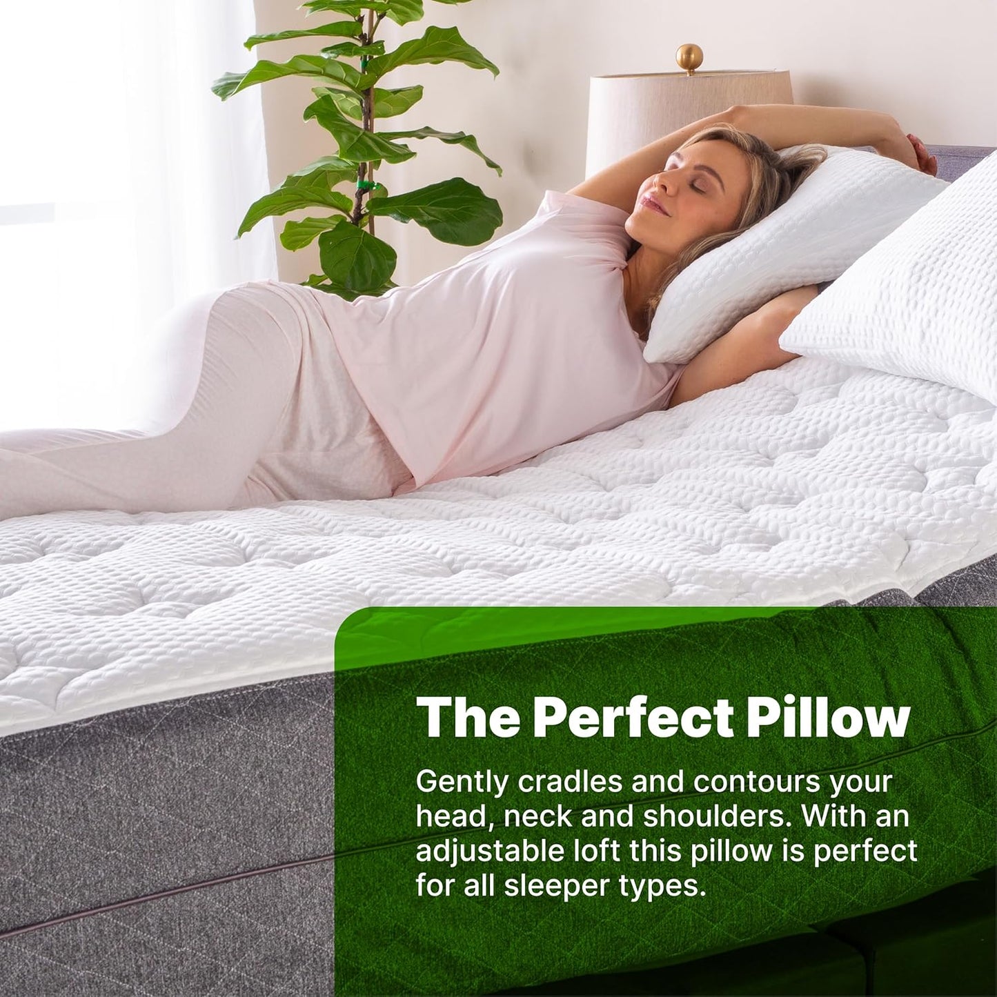 GhostBed Shredded Memory Foam Pillow with Adjustable Gel Memory Foam and Cooling Breathable Cover - King Size Shredded Memory Foam Pillows CertiPUR-US Certified 1-Pack