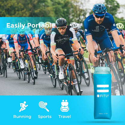 Soft Flask - Shrink As You Drink Soft Water Bottle for Hydration Pack - Folding Water Bottle Ideal for Running, Hiking, Cycling, Climbing & Rigorous Activity