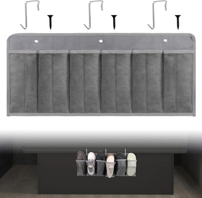 RV Shoe Pockets 6 Large Pockets Heavy Hanging Bedside Storage Organizer with Sturdy Hooks Storage Pockets Hangs on bed for Shoes Toys and Tool Accessories