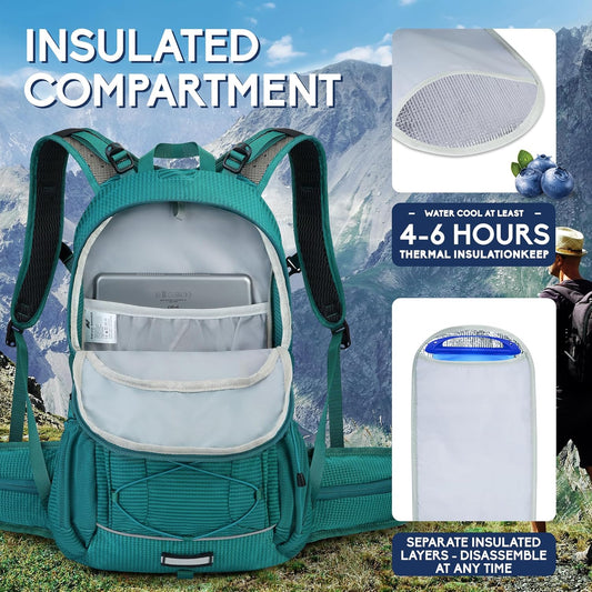 Hydration Backpack 3L Water Bladder, Hiking Water Backpack with Rain Cover, Insulation Hydration Daypack Rucksack for Cycling