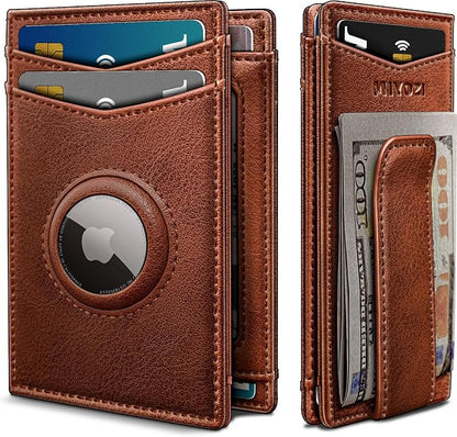 Airtag Wallet for Men- with Money Clip Gift Boxed, Magnetic Closure Slim by Miyozi