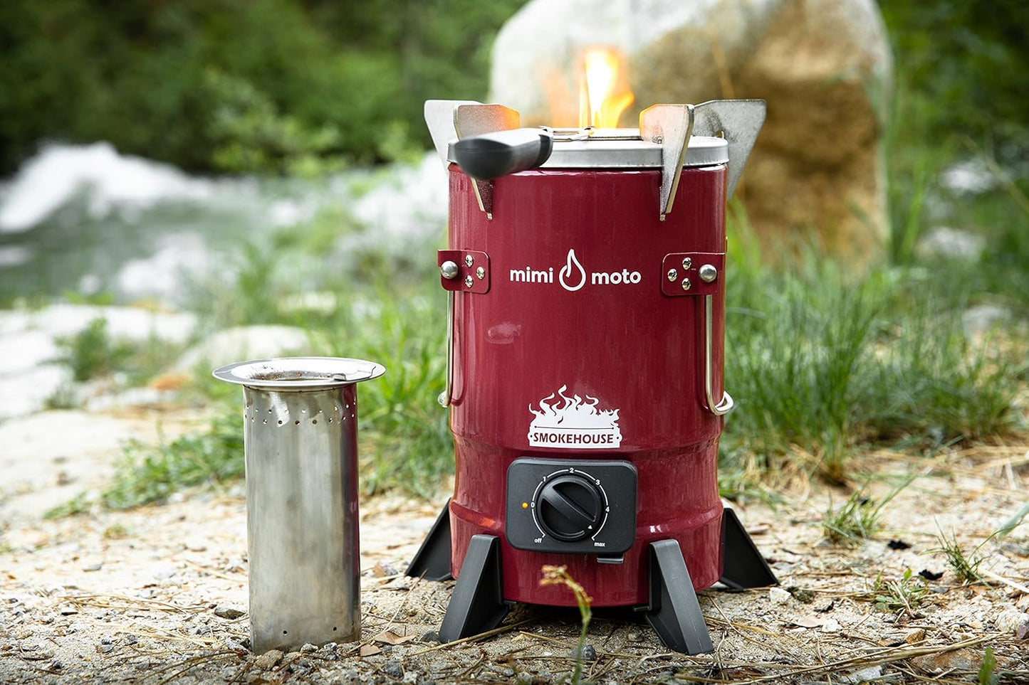 Smokehouse Moto, Ultimate Smokeless Wood-Fired Camping stove for Cooking, Grilling, & Griddling, Perfect for Camping, RVing, & Emergency Preparedness
