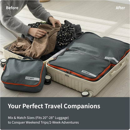 Cipway 5 Set Packing Cubes for Travel Suitcase Organizer for Accessories Luggage Carry On Suitcase Lightweight Grey