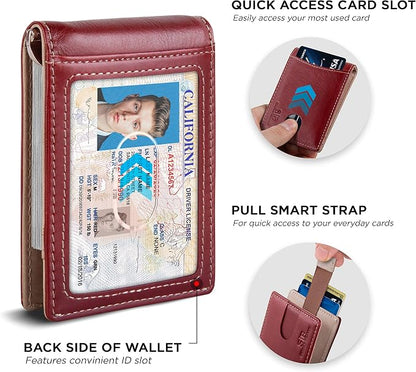 SERMAN BRANDS RFID Blocking Slim Bifold Genuine Leather Minimalist Front Pocket - Image 4