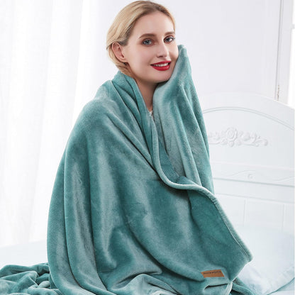 Surii Home Luxury Microfiber Flannel Blanket, Super Soft, Warm, Cozy, Fluffy, and Breathable, Perfect Throws for Bed, Couch, Sofa, for All Season Use. 350GSM Twin Size 60x80 Inches(Turquoise Blue)