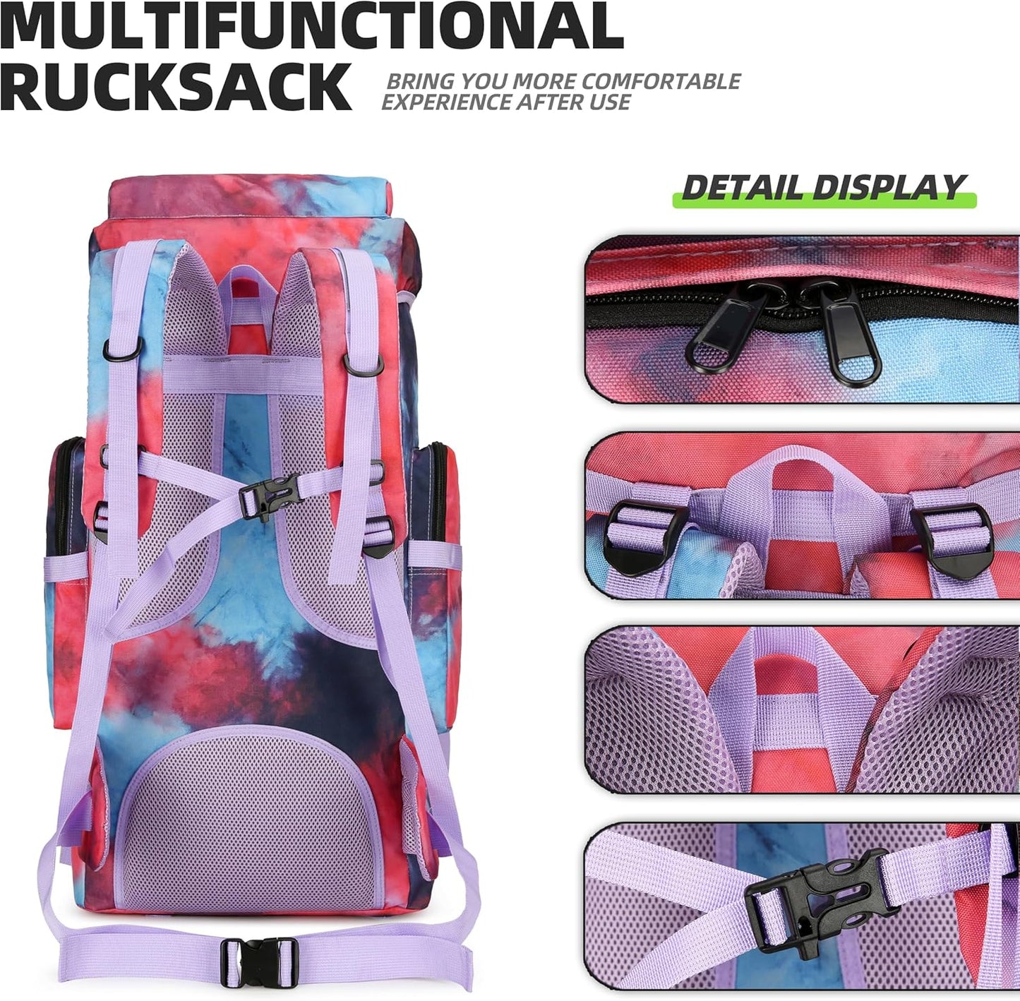 King'sGuard 70L Camping Hiking Backpack Tactical Backpack Military Molle Rucksack Backpack for Outdoor