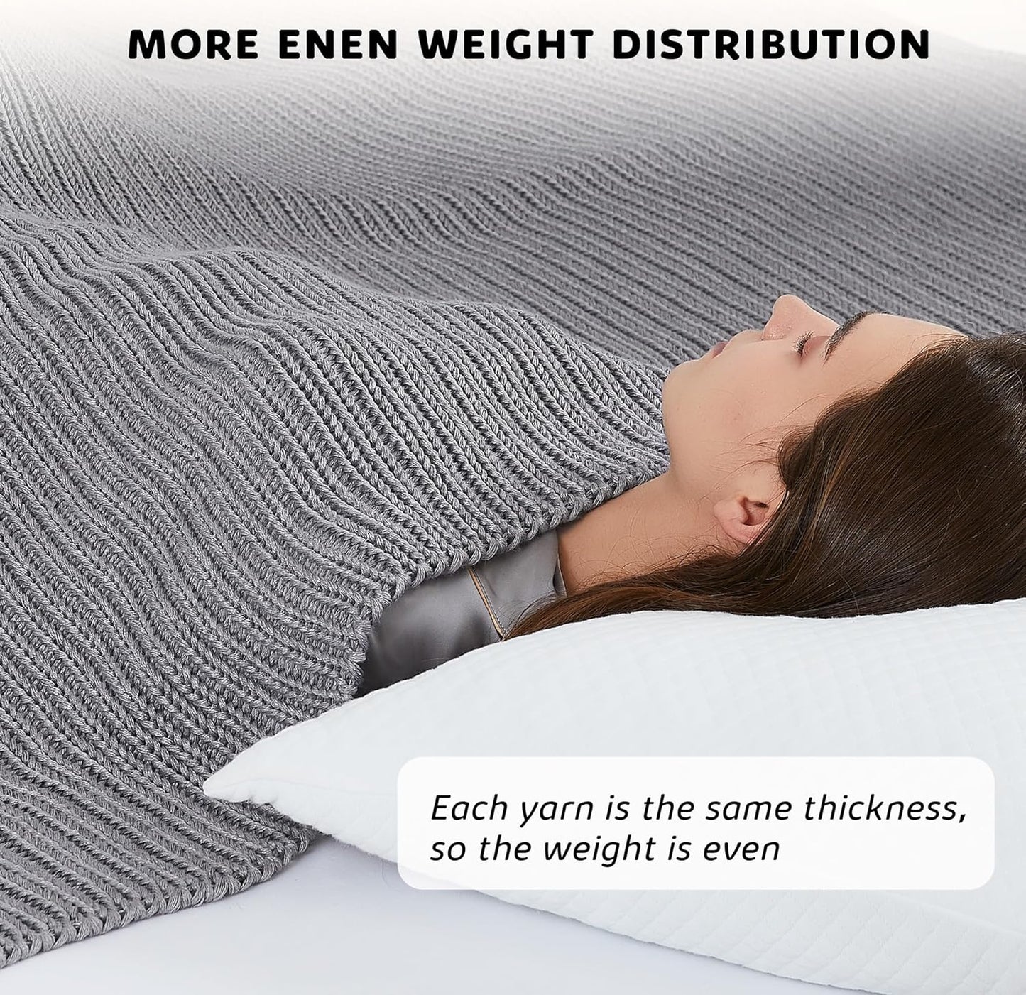 L'AGRATY Knitted Weighted Blanket - 50"x60" 10lbs Cooling Chunky Knit Heavy Blanket for Adults Braided Crochet Throw Thick Cable Yarn Knit Decorative No Beads Evenly Weighted Machine Washable