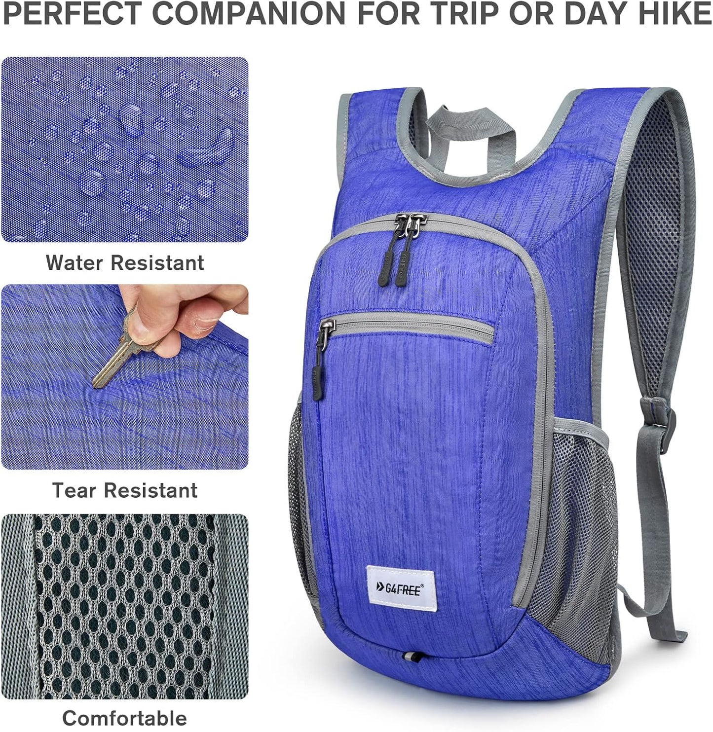 G4Free 10L/15L Hiking Backpack Lightweight Packable Hiking Daypack Small Travel Outdoor Foldable Shoulder Bag