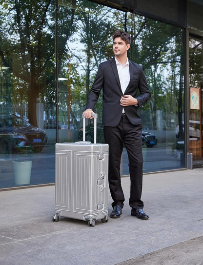 All Aluminum Magnesium Carry On Luggage，Cut from Whole Aluminum Sheet，22x14x9 - Image 4