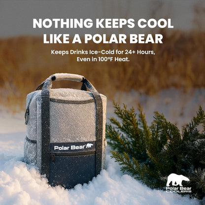 Polar Bear Coolers - Soft-Sided Backpack Cooler - Insulated Backpack for Hiking, Camping, Travel, or Fishing - Heavy-Duty & Portable - Sweat & Leak Proof - Keeps Ice up to 24 hrs