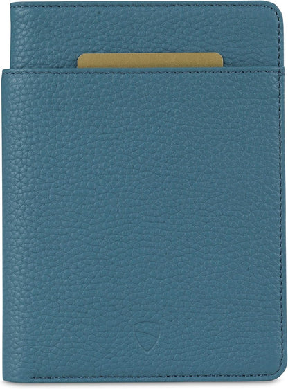 Vaultskin Leather Passport Holder, Slim RFID Blocking Travel Wallet for Men and Women, Fits Passport, Credit Cards, ID, Cash, Passport Cover Ideal Travel Accessories with Gift Box (Kensington)