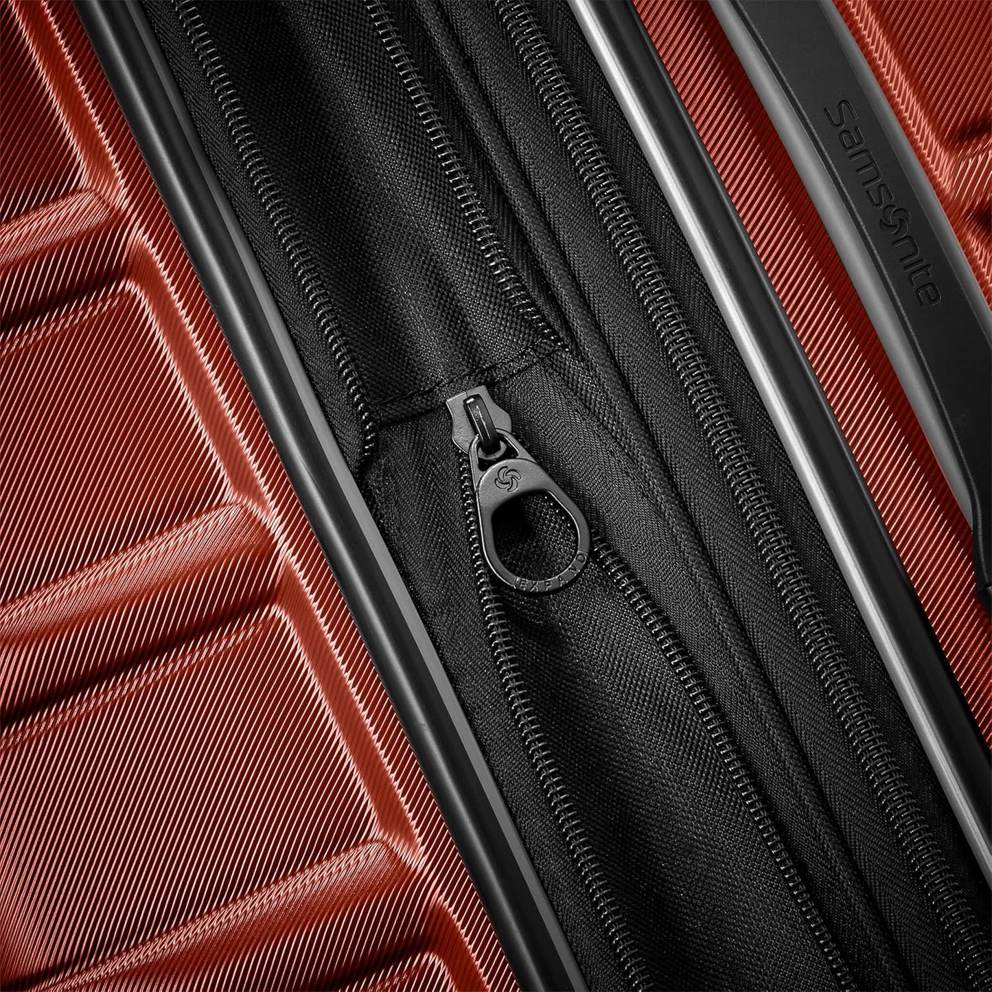 Samsonite Omni 2-24" Medium Checked Hardside Luggage with 360° Spinner Wheels - Scratch Resistant Hardshell - TSA Lock, Airline-Approved - Expandable Lightweight Polycarbonate Shell, Brick Orange