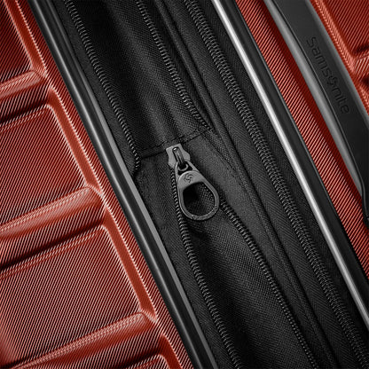 Samsonite Omni 2-24" Medium Checked Hardside Luggage with 360° Spinner Wheels - Scratch Resistant Hardshell - TSA Lock, Airline-Approved - Expandable Lightweight Polycarbonate Shell, Brick Orange