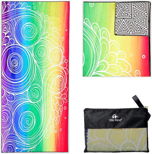 Elite Trend Microfiber Beach Towel - Extra Large 78x35 Inch Sand Free Quick Dry for Travel, Swimming, Pool, Yoga, Hiking, Camping – Lightweight Fast Drying Microfiber Towel Compact for Adults