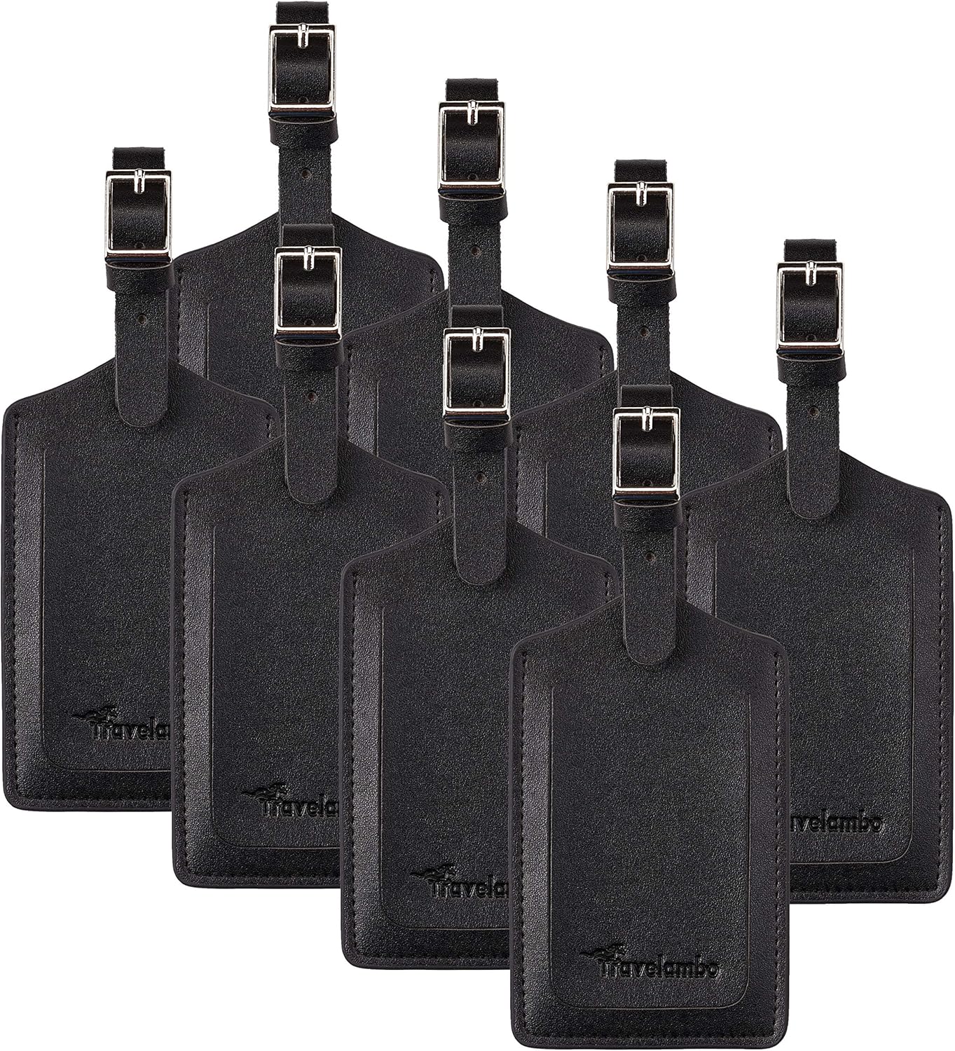 8 Pack Leather Luggage Travel Bag Tags by Travelambo